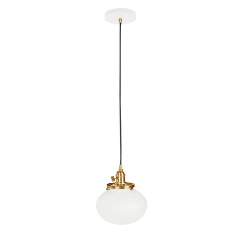 Uno One Light Pendant in White with Brushed Brass (518|PEB411-44-91-C25)