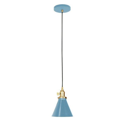 Uno One Light Pendant in Light Blue with Brushed Brass (518|PEB405-54-91-C25)
