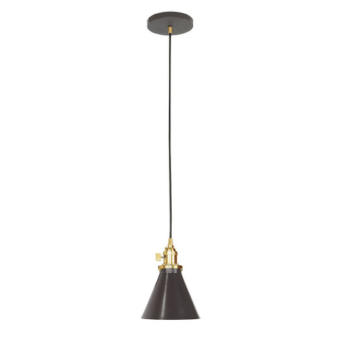 Uno One Light Pendant in Architectural Bronze with Brushed Brass (518|PEB405-51-91-C26)