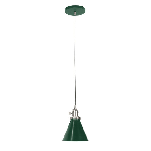 Uno One Light Pendant in Forest Green with Brushed Nickel (518|PEB405-42-96-C26)