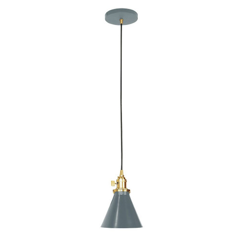Uno One Light Pendant in Slate Gray with Brushed Brass (518|PEB405-40-91-C26)