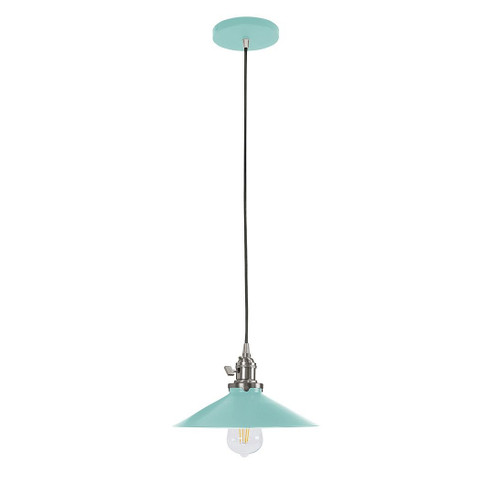 Uno One Light Pendant in Sea Green with Brushed Nickel (518|PEB404-48-96-C27)