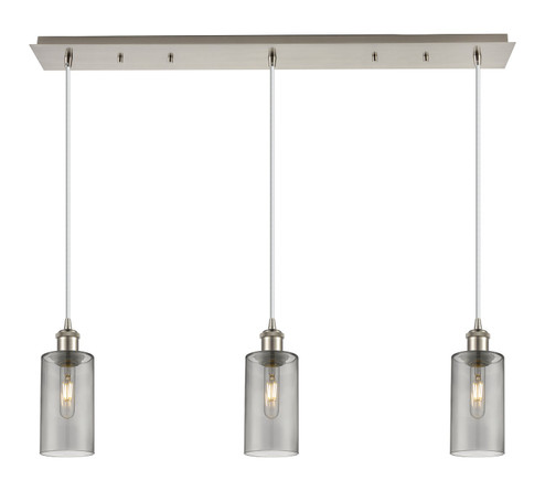 Downtown Urban Three Light Linear Pendant in Brushed Satin Nickel (405|123B-3P-SN-G434-7SM)