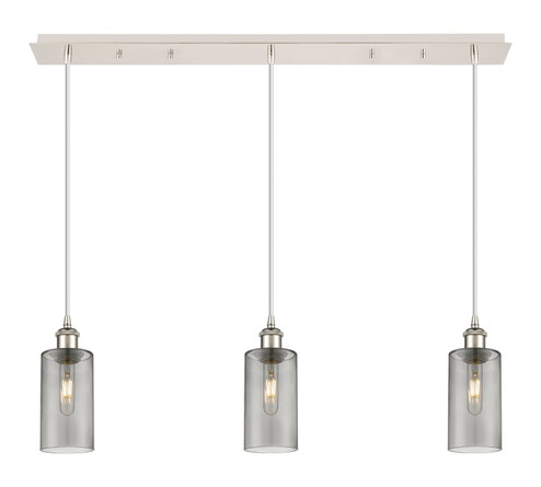 Downtown Urban Three Light Linear Pendant in Polished Nickel (405|123B-3P-PN-G434-7SM)