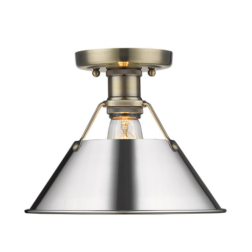 Orwell AB One Light Flush Mount in Aged Brass (62|3306-FM AB-CH)