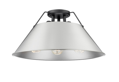 Orwell BLK Three Light Flush Mount in Matte Black (62|3306-3FM BLK-PW)