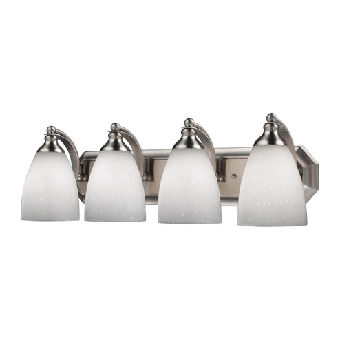 Mix-N-Match Four Light Vanity in Satin Nickel (45|570-4N-WH)