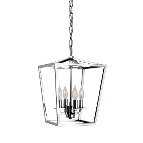 Cage Four Light Chandelier in Polished Nickel (45|1080-PN-NG)