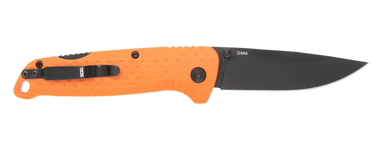 S.O.G SOG13110243 Adventure LB 3.50" Folding Plain Orange Black TiNi
