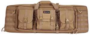 GPS Bags DRC36FDE Double Rifle Case 36" Flat Dark Earth 600D Polyester w/ 2 Padded Pistol Sleeves MOLLE Webbing & Lockable Zippers                                                                      