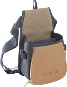 Allen 8303 Eliminator Basic Double Compartment Shooting Bag Black w/Tan Accents, Elastic Loops, Side Pockets & Molded Components 7" x 4.75" x 12" Exterior Dimensions Allen 8303 Eliminator Basic Double Compartment Shooting Bag Black w/Tan Accents, Elastic Loops, Side Pockets & Molded Components 7" x 4.75" x 12" Exterior Dimensions