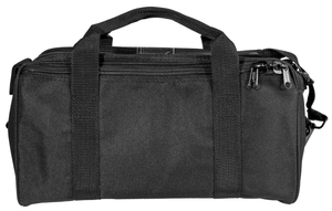 Uncle Mike's 22520 Gun Mate Range Bag made of Nylon with Black Finish, Rollup Flap with Zippers, Lockable Zipper Side Compartments & Removable Pistol Rug Holds up to 2 Handguns                        