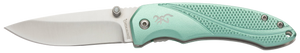 Browning 3220360 Allure  EDC 2.88" Folding Drop Point Plain 7Cr17MoV SS Blade, Mint Green Textured Anodized Aluminum Handle,  Includes Pocket Clip                                                       Browning 3220360 Allure  EDC 2.88" Folding Drop Point Plain 7Cr17MoV SS Blade, Mint Green Textured Anodized Aluminum Handle,  Includes Pocket Clip