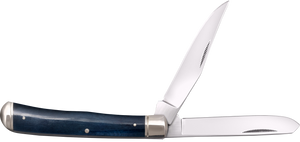 Cold Steel CSFLTRPRB Trapper  3" Folding Clip/Spey Plain 8Cr13MoV SS Blade/Dark Blue  w/Polished Bolsters Bone Handle                                                                                   