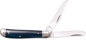 Cold Steel CSFLMTRPRB Trapper  Mini 2.60"/2.70" Folding Clip/Spey Plain 3Cr13MoV SS Blade/Dark Blue w/Polished Bolsters Bone Handle                                                                     