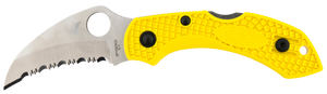 Spyderco C28SYL2HB Dragonfly 2 Salt 2.30" Folding Hawkbill Serrated H2 Steel Blade Yellow FRN Handle, Includes Pocket Clip                                                                               Spyderco C28SYL2HB Dragonfly 2 Salt 2.30" Folding Hawkbill Serrated H2 Steel Blade Yellow FRN Handle, Includes Pocket Clip