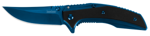 Kershaw 8320 Outright  3" Folding Trailing Point Plain Blue PVD 8Cr13MoV SS Blade Black/Blue G10/SS Handle Includes Pocket Clip                                                                         