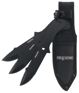 Cold Steel CSTH80KVC3PK Throwing Knives  Set of 3 Fixed 8" Drop Point Plain Black Oxide 420 Stainless Steel Blade, Includes Sheath                                                                      