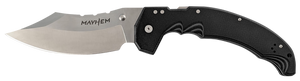 Cold Steel CSFL60DPLM Mayhem  6" Folding Clip Point Modified Cleaver Plain Satin AUS-10A SS Blade/7.20" Black Contoured G10 Handle Includes Pocket Clip                                                 