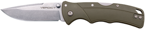 Cold Steel CSFLC3SPSSODGZ Verdict  EDC 3" Spear Point Plain Folding 4116 Krupp SS Blade, ODG Textured GFN Handle                                                                                        