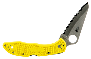 Spyderco C88SYL2 Salt 2  3" Folding Clip Point Serrated H1 Steel Blade Yellow Bi-Directional Texturing FRN Handle Includes Pocket Clip                                                                   Spyderco C88SYL2 Salt 2  3" Folding Clip Point Serrated H1 Steel Blade Yellow Bi-Directional Texturing FRN Handle Includes Pocket Clip