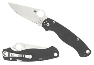 Spyderco C81GPDGY2 Para Military 2  3.47" Folding Plain Satin Maxamet Steel Blade/Dark Gray Textured G10 Handle Includes Pocket Clip                                                                    
