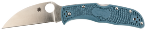Spyderco C243FPWK390 Endela Lightweight 3.42" Folding Wharncliffe Plain Stonewashed K390 Steel Blade/ Blue Textured w/Silver Liner & Accents FRN Handle                                                 