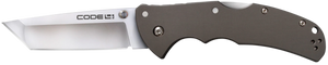 Cold Steel CS58PT Code 4  3.50" Folding Tanto Plain Satin Polished S35VN SS Blade/Anodized Gun Metal Gray Aluminum Handle Includes Pocket Clip                                                          