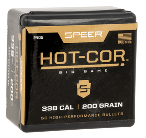 Speer 2405 Hot-Cor  338Cal 200gr Spitzer Soft Point 50 Per Box/5 Case                                                                                                                                   