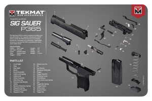 TekMat TEKR17SIG9365 Sig Sauer P365 Cleaning Mat Sig P365 Parts Diagram 11" x 17"                                                                                                                       