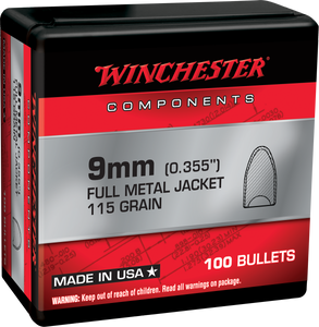Winchester Ammo WB9MC115X Centerfire Handgun Reloading 9mm 115gr Full Metal Jacket Flat Base 100 Per Box/10 Case Winchester Ammo WB9MC115X Centerfire Handgun Reloading 9mm 115gr Full Metal Jacket Flat Base 100 Per Box/10 Case