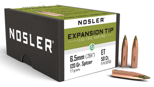 Nosler 59765 E-Tip  6.5Creedmoor 120gr Spitzer 50/Box                                                                                                                                                   