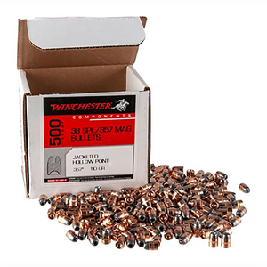 Winchester Ammo WB38HP110D Centerfire Handgun Reloading 38Cal 110gr Jacketed Hollow Point 500 Per Box/4 Case                                                                                            