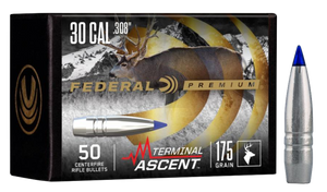 Federal PB308TA1 Premium Terminal Ascent Component 30Cal 175gr 50 Per Box/4 Case                                                                                                                         Federal PB308TA1 Premium Terminal Ascent Component 30Cal 175gr 50 Per Box/4 Case
