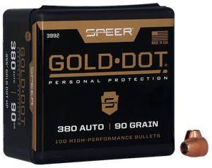 Speer 3992 Gold Dot Personal Protection 9mm .355 90 GR Hollow Point 100 Box                                                                                                                             