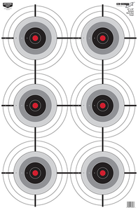 Birchwood Casey 37038 EZE-Scorer  6-Bullseye Paper Target 23" x 35" 100 Per Pack                                                                                                                        