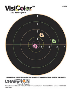 Champion Targets 45824 VisiColor Bullseye Paper Hanging Pistol/Rifle 8.50" x 11" Multi-Color Includes Pasters 10 Pack Champion Targets 45824 VisiColor Bullseye Paper Hanging Pistol/Rifle 8.50" x 11" Multi-Color Includes Pasters 10 Pack