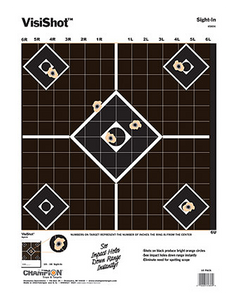 Champion Targets 45804 VisiShot 5-Diamond Paper Hanging Pistol/Rifle 13" x 18" Black/White 10 Pack Champion Targets 45804 VisiShot 5-Diamond Paper Hanging Pistol/Rifle 13" x 18" Black/White 10 Pack