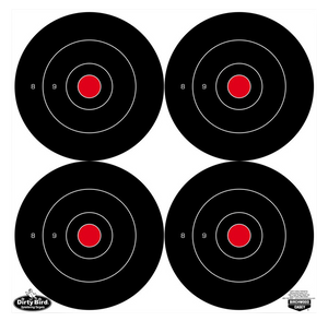Birchwood Casey 35570 Dirty Bird  6" Bullseye Tagboard Hanging Black/White 100 Per Pkg                                                                                                                  