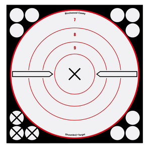 Birchwood Casey 34802 Shoot-N-C Reactive Target Self-Adhesive Paper Black/Red/White 8" Bullseye 6 Pack                                                                                                  