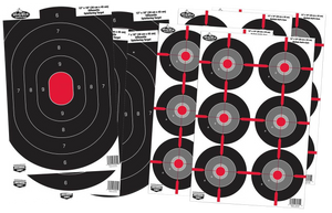 Birchwood Casey 35725 Dirty Bird Combo Pack Silhouette/Bullseye Paper Target 12" x 18" 8 Per Pkg                                                                                                        