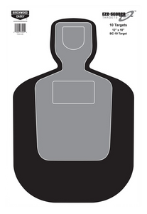 Birchwood Casey 37201 EZE-Scorer BC-19 Silhouette Paper Hanging Universal 12" x 18" Black/Gray/White 10 Pk. Birchwood Casey 37201 EZE-Scorer BC-19 Silhouette Paper Hanging Universal 12" x 18" Black/Gray/White 10 Pk.
