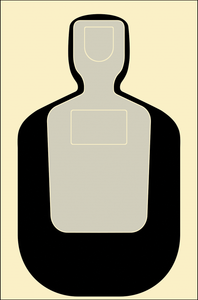 Action Target TQ19100 Qualification Standard Silhouette Paper Hanging 24" x 45" Black/Gray/White 100 Per Box                                                                                            
