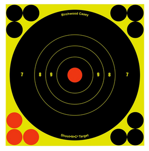 Birchwood Casey 34550 Shoot-N-C Reactive Target Self-Adhesive Paper Black/Yellow/Red 6" Bullseye 60 Pack Birchwood Casey 34550 Shoot-N-C Reactive Target Self-Adhesive Paper Black/Yellow/Red 6" Bullseye 60 Pack