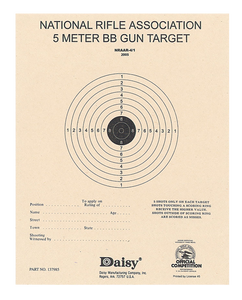 Daisy 408 NRA 5-Meter Target Air Rifle Bullseye Hanging Paper 5 Meters Air Rifle Black/White 50 Per Pkg                                                                                                 
