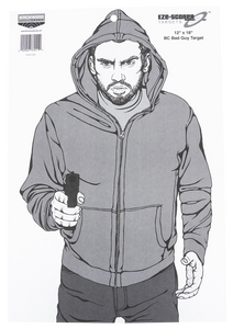 Birchwood Casey 37034 EZE-Scorer  Silhouette Paper Hanging 23" x 35" Black/Gray/White 100 Per Pkg                                                                                                       