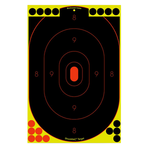 Birchwood Casey 34617 Shoot-N-C Reactive Target Self-Adhesive Paper Black/Yellow/Red 12"x18" Oval Silhouette 12 Pack Birchwood Casey 34617 Shoot-N-C Reactive Target Self-Adhesive Paper Black/Yellow/Red 12"x18" Oval Silhouette 12 Pack