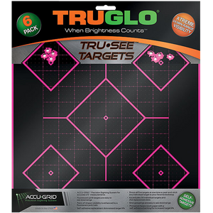 TruGlo TG14P6 Tru-See 5- Diamond Target Self-Adhesive Heavy Paper Black/Pink 12"x12" 6 Pack TruGlo TG14P6 Tru-See 5- Diamond Target Self-Adhesive Heavy Paper Black/Pink 12"x12" 6 Pack