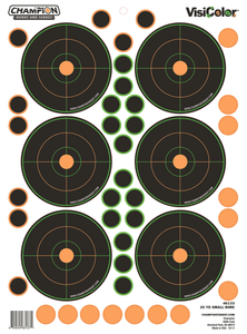 Champion Targets 46133 VisiColor Self-Adhesive Paper Small Bore Rifle Multi Color 25 yds Bullseye Includes Pasters 5 Pack Champion Targets 46133 VisiColor Self-Adhesive Paper Small Bore Rifle Multi Color 25 yds Bullseye Includes Pasters 5 Pack