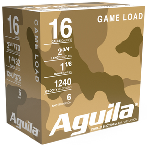 Aguila 1CHB1606 Birdshot High Velocity 16Gauge 2.75" 1 1/8oz 6Shot 25 Per Box/10 Case                                                                                                                   